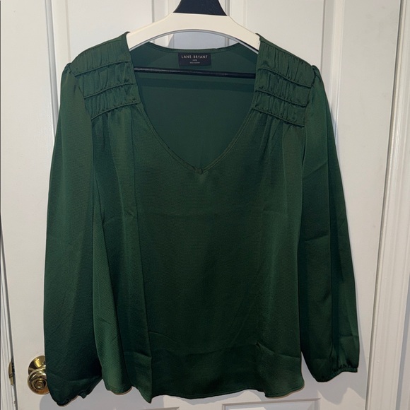 Lane Bryant Tops - Lane Bryant Green V-Neck Blouse